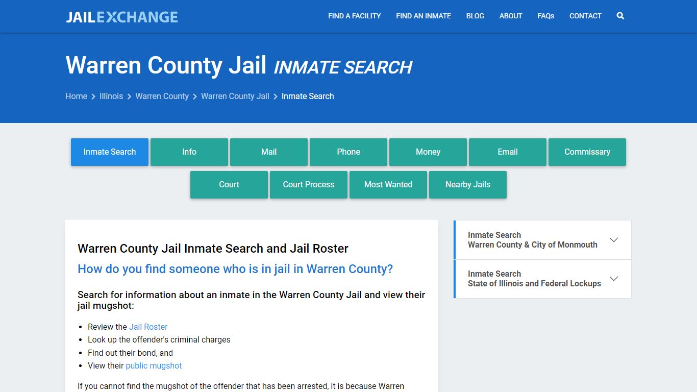 Inmate Search: Roster & Mugshots - Warren County Jail, IL