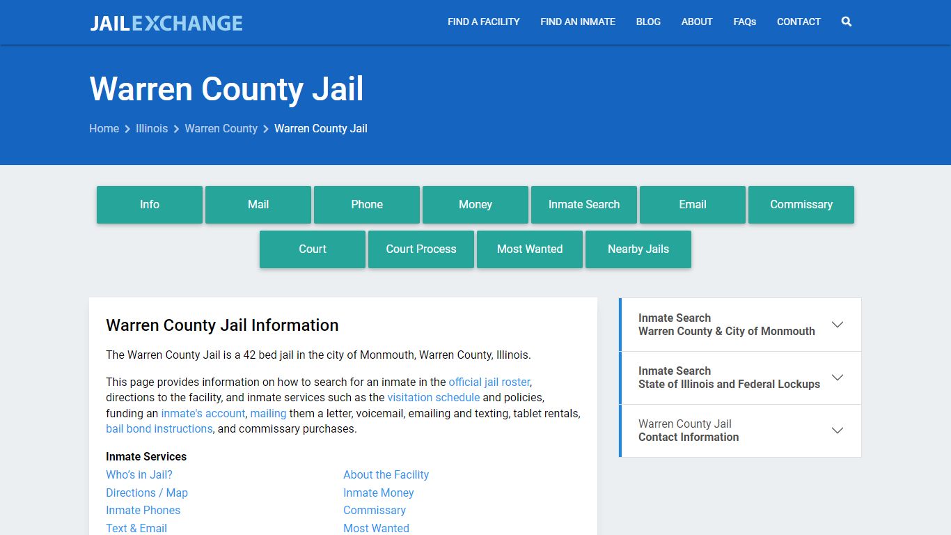 Warren County Jail, IL Inmate Search, Information