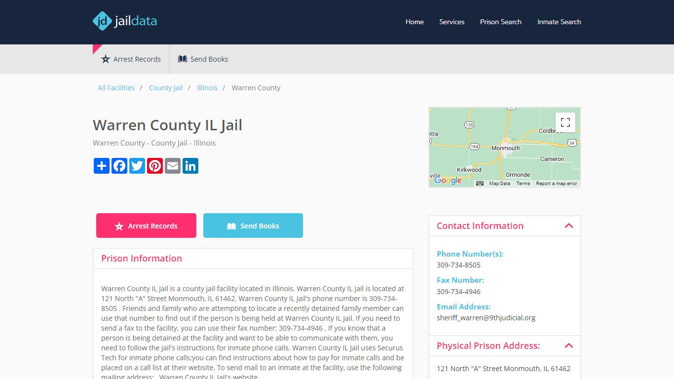 Warren County IL Jail Inmate Search and Prisoner Info - Monmouth, IL